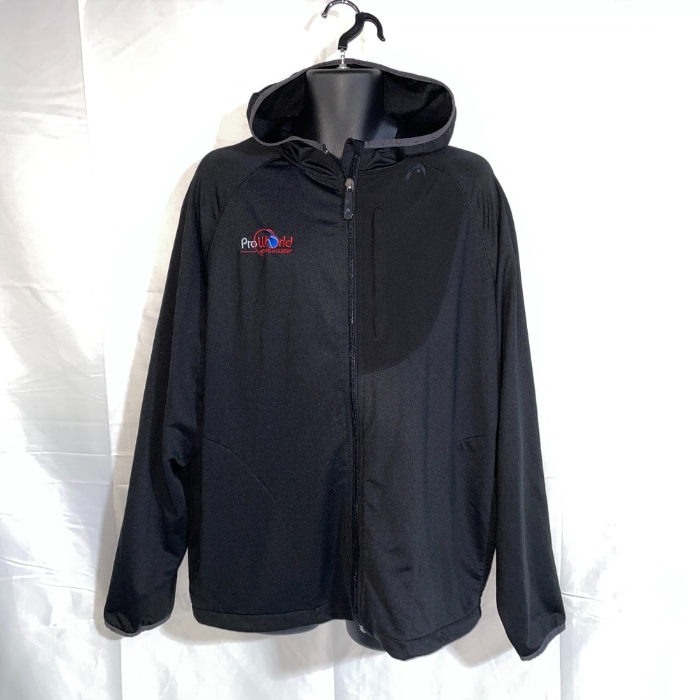 Head Mens Black Tennis Hoodie Front Zipper Size L